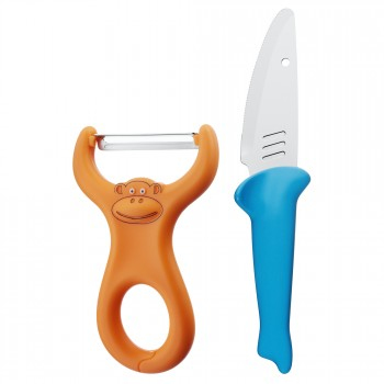 Wmf Kids Juego de cocina 2 piezas plásticoacero inoxidable naranja y azul conjunto 12 8190 6270