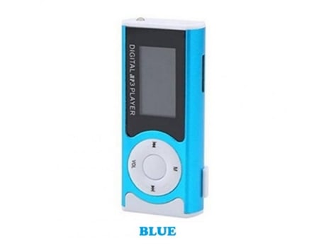 Lector MP3 Pantalla Lcd Recargable con Soporte de Luz Led Externo Tarjeta Micro Tf Sd Azul