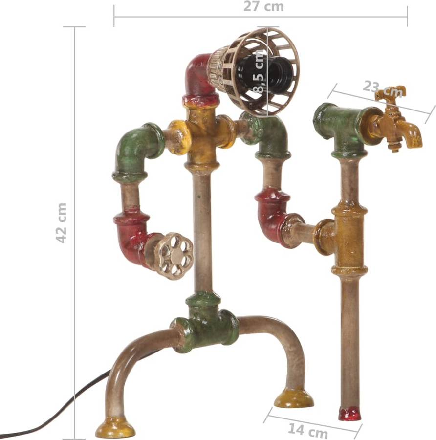 De Pie Industrial diseño tubería agua hierro vidaxl e27