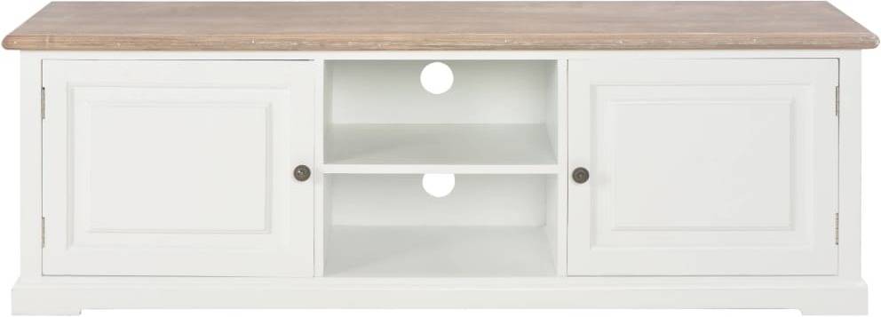 Mueble de TV VIDAXL (120x30x40cm - Madera Maciza - Blanco)