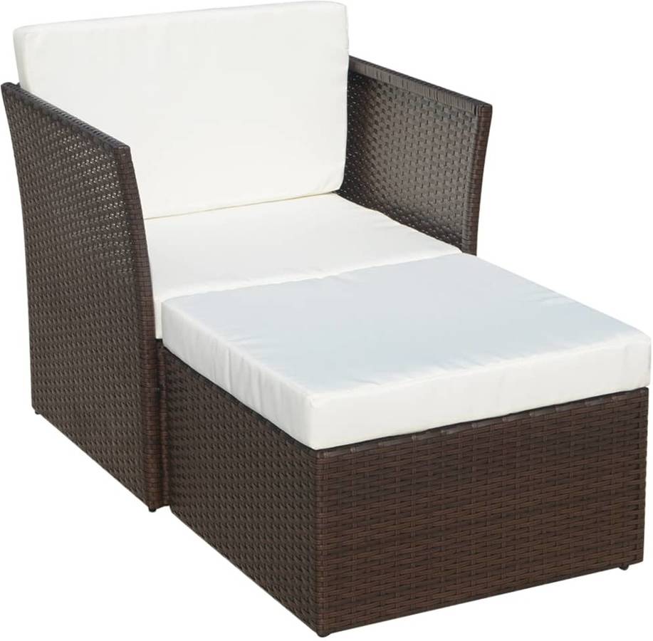 Silla De Con taburete poli vidaxl y blanca banco mimbre