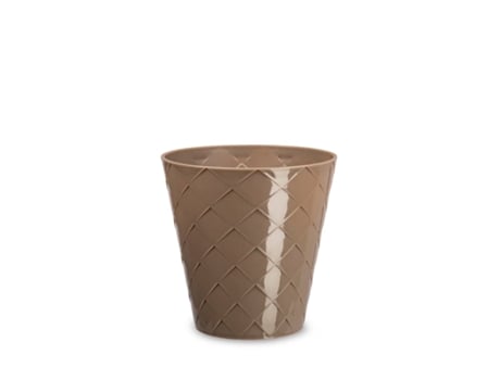 ARECA Palm - Maceta Redonda Decorativa 13 cm con Textura Taupe