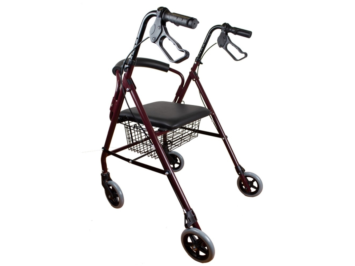 Andador para ancianos Mobiclinic Escorial Plegable Frenos manuales y  bloqueables Aluminio Con cesta