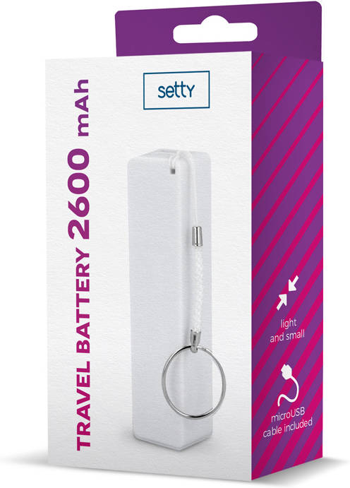 Powerbank SETTY Llavero (2600 mAh - Blanco)