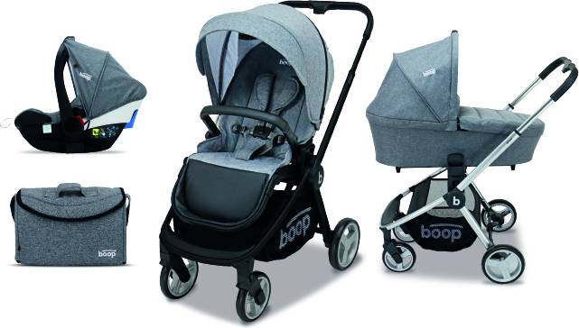 Carrito de Bebé Trio ASALVO Genius Negro y Gris (Grupo 0+)