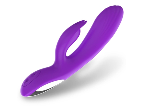 Vibrador de masaje impermeable de doble cabeza de 10 frecuencias para mujeres (púrpura) VEANXIN