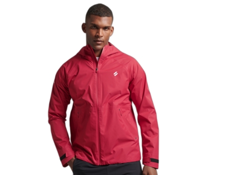 Abrigo Impermeable para Hombre SUPERDRY (L - Poliéster - Rojo)