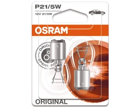 Juego de 2 Bombillas OSRAM P21/5W Original Line® Blister (3500K - Halogéno - 14 x 10 x 5 cm)