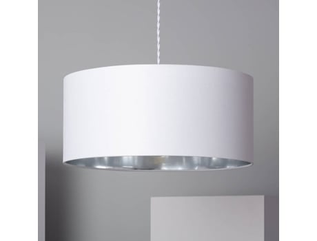 De Ledkia Reflect blanco e27 60 w lighting colgante ø450x200 mm casquillo gordo textil decoración