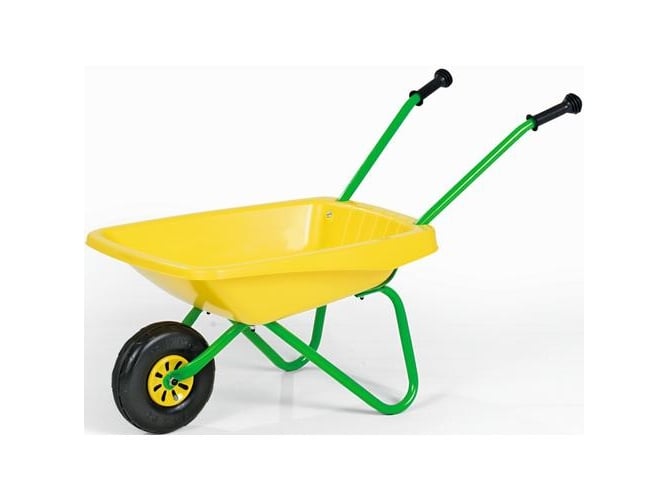 Carrito de Mano ROLLYTOYS con Cubo de Plástico Amarillo y Verde