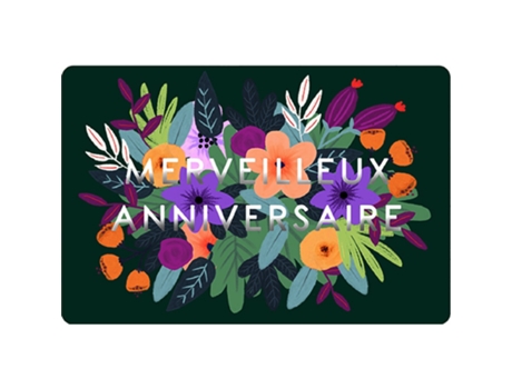 Tarjeta doble KIUB Des Plumes Et Des Fleurs Merveilleux Anniversaire