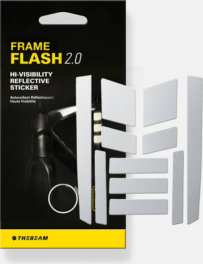 Reflectores Para Cuadros de bicicletas the beam frame flash 2.0 plateado 30x12x0.2