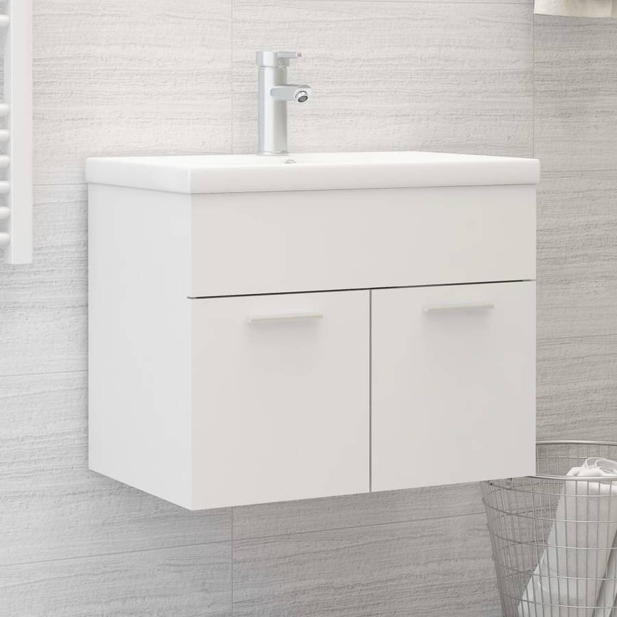 Mueble Con Lavabo blanco brillante aglomerado vidaxl 60x385x46 cm 21 kg armario empotrado 60x38.5x46