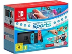 Consola Nintendo Switch V2 + Juego Nintendo Switch Sports (Código de Descarga en la Caja) + 12 Meses de NSO