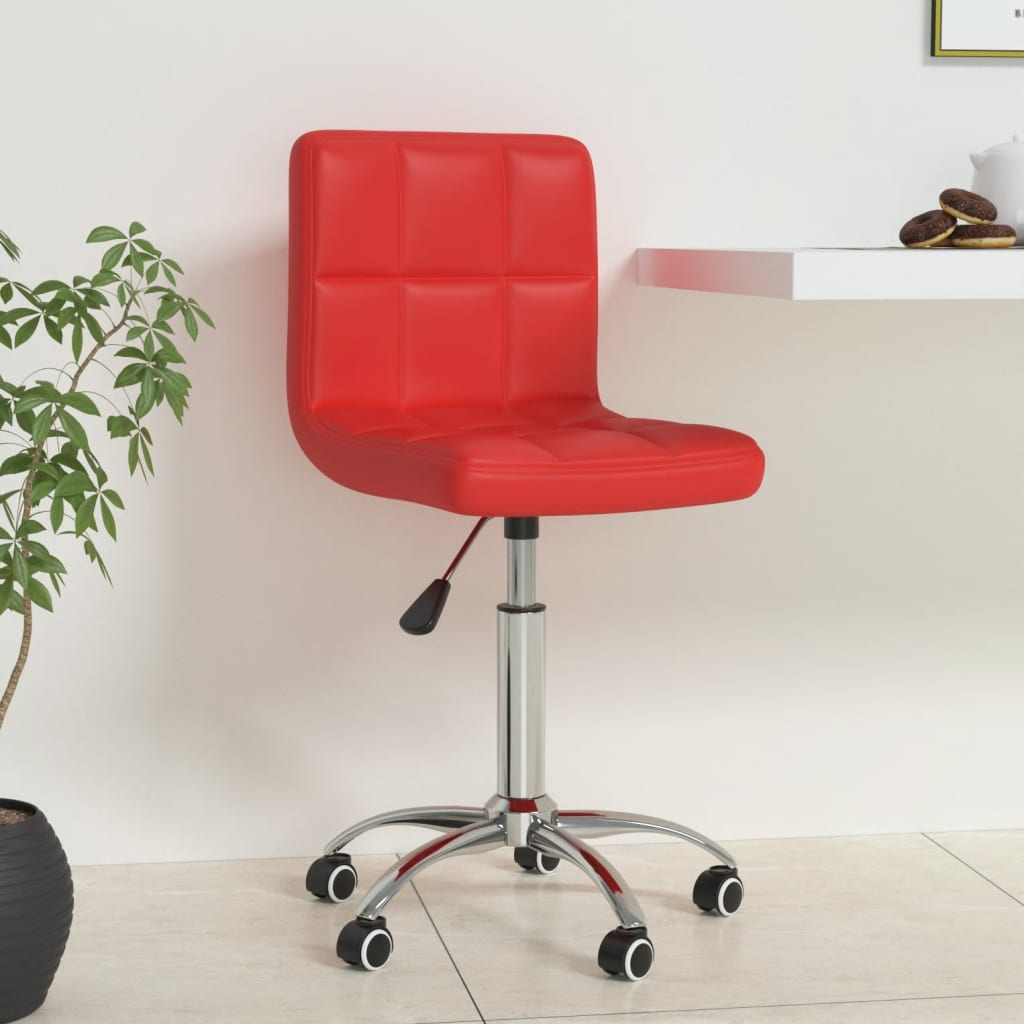 Silla de Oficina VIDAXL Giratoria Rojo (Cuero artificial - 40 x 47 x (74.5-86) cm)