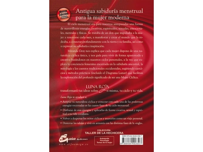 Luna Roja Emplea los dones creativos sexuales y espirituales del ciclo menstrual taller la hechicera tapa blanda con solapas libro miranda gray español