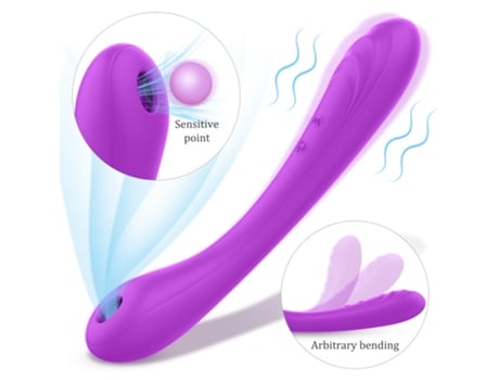 Vibrador de masaje de succión multifrecuencia 2 en 1 para mujeres (púrpura) VEANXIN