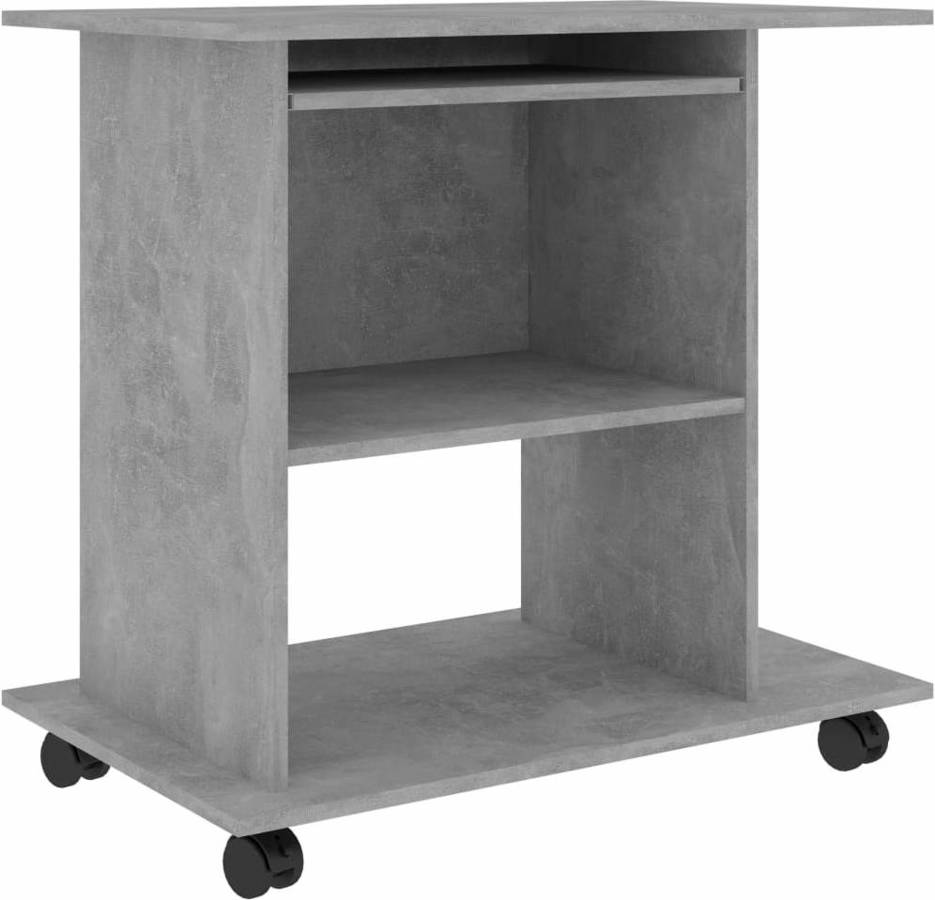 Mesa de Ordenador VIDAXL Aglomerado Gris Hormigón (80 x 50 x 75 cm)