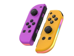 Kit Joycon Com Led Rgb Para Nintendo Switch Morado/Naranja VENISYMLIS