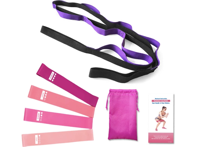 Conjunto de 4 Elásticos de Entrenamiento (Rosa)