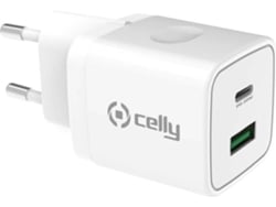 Cargador Pared CELLY Power Delivery (20W - USB-C - Blanco)