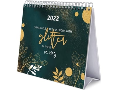 Calendario Escritorio Deluxe 2022 glitter gold dreams sobremesa │ grupo erik mesa anual