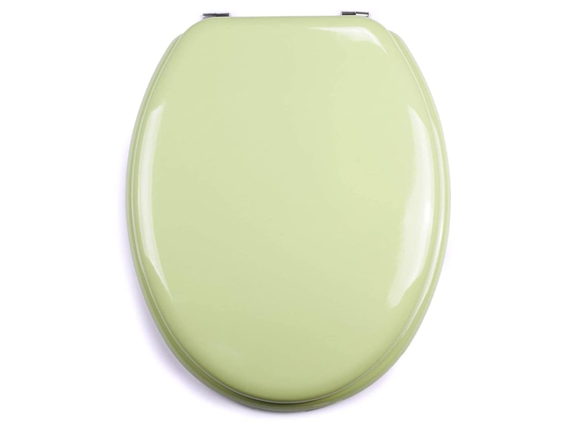 Tapa WC Universal Semidura, Bisagras de Acero, 43,5x37,5cm, Madera (Verde  Claro)
