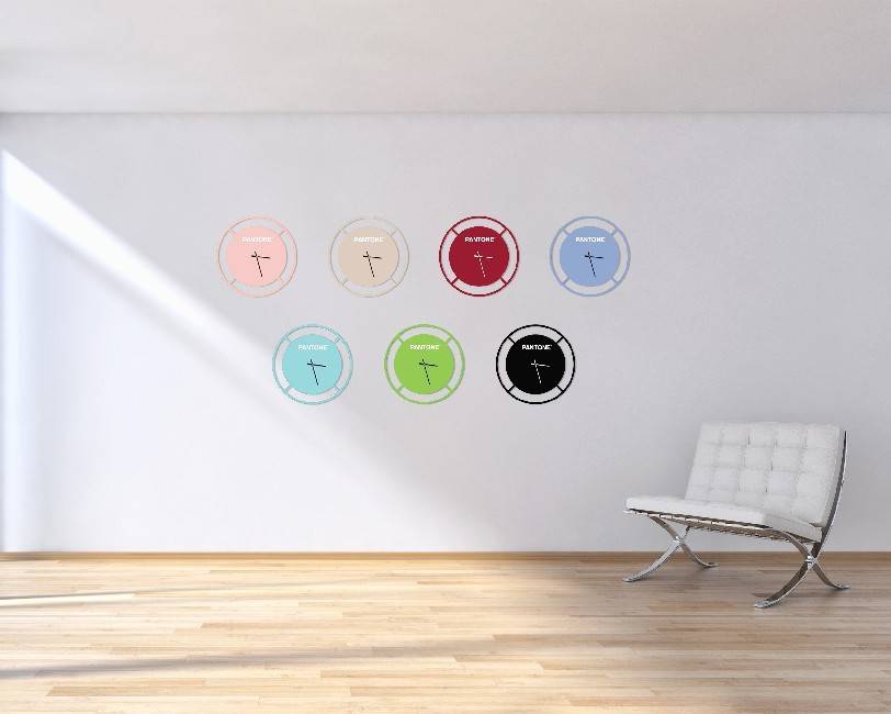 Reloj de Pared PANTONE BY HOMEMANIA HIO8681847184072 (Blanco y Azul - Metal)