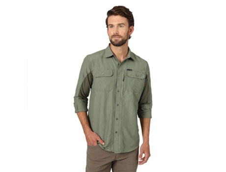 Camisa para Hombre WRANGLER Mixed Materials Verde para Montaña (L)