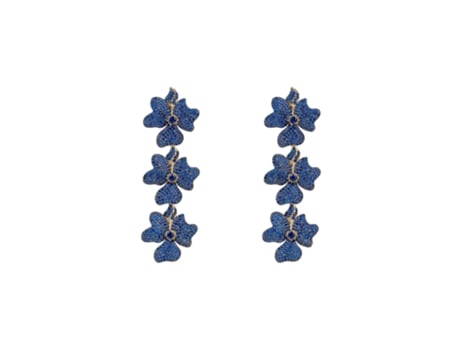 Pendientes de Oro LATELITA Zafiro Azul Flor de Jazmín de Triple Gota