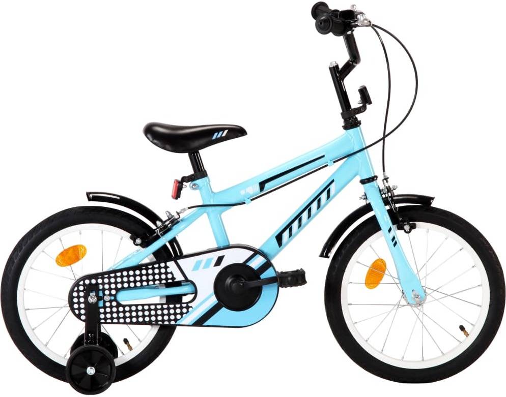 Bicicleta Infantil VIDAXL Negro y Azul (Edad Mínima: 4 Años - 16'')