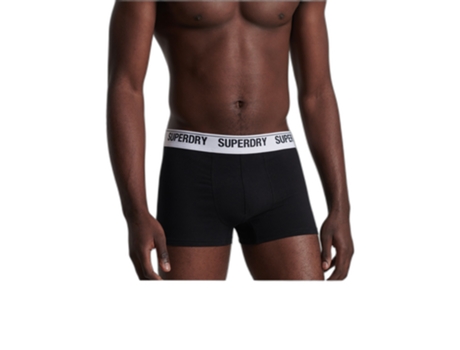 Juego de 3 Boxers para Hombre SUPERDRY (Algodón - S - Negro)