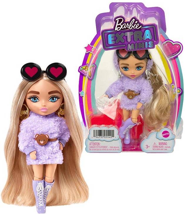 MuÃÂÃÂÃÂÃÂ±eca BARBIE Barbie Extra Mini Rubia Con Coletas Y Sudadera Morada (Edad MÃÂÃÂÃÂÃÂ­nima: 3 AÃÂÃÂÃÂÃÂ±os)