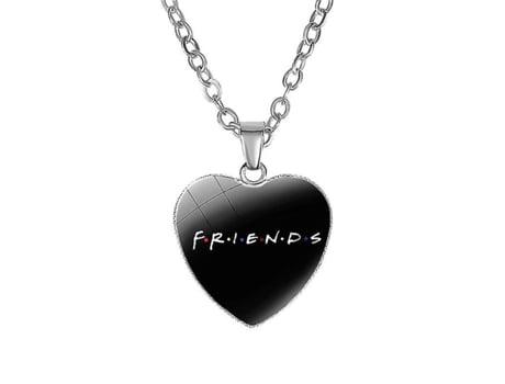 Friends TV Show Collar Collar Marco Corazón Pendientes Mujeres Joya