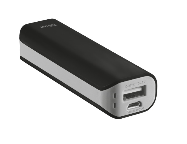 Batería Externa Trust urban primo powerbank 2200 negra 2200mah 5w1a led c 1 usb microusb 20777109