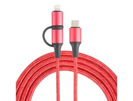 Cable Xf Usb-C Type Datos Trenzado Carga Rápida Pines Rojo