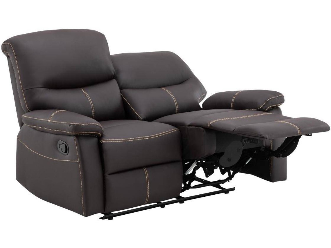 Sofá Relax 2 Plazas VENTE-UNIQUE Canby (Marrón - 133x90x95 cm)