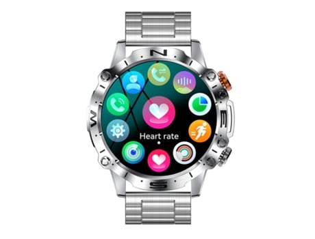 Smartwatch OHPA K59 tela conversa música tempo 1.43 multi-esporte prateado