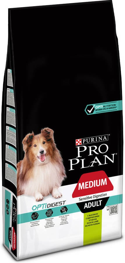 Pienso para Perros PURINA Pro Plan OptiDigest Medium Sensitive Digestion (14Kg - Seco - Razas Medianas - Adulto - Sabor: Cordero)