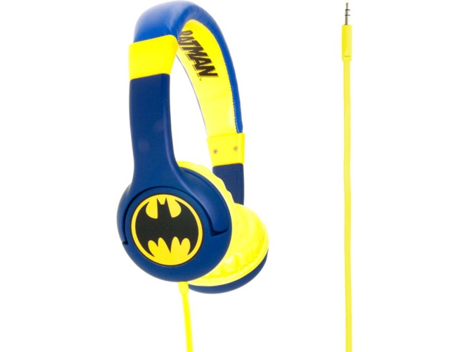 Batman Dc0261 Auriculares de diadema cerrados con seguridad limite volumen 85 db para niños entre 3 y 7 años compatible smartphones tablets dispositivos mp3 color azul otl technologies the