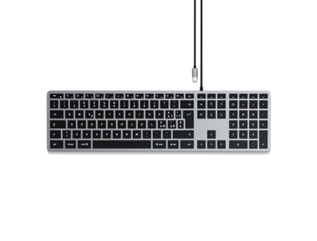 Slim W3 teclado USB QWERTY Italiano Negro Gris SATECHI