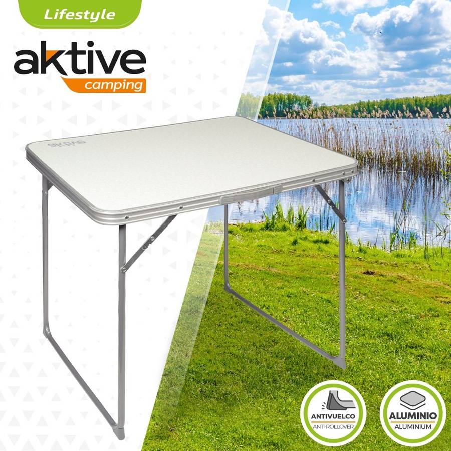 Mesa Plegable de Camping AKTIVE Sport (Blanco)