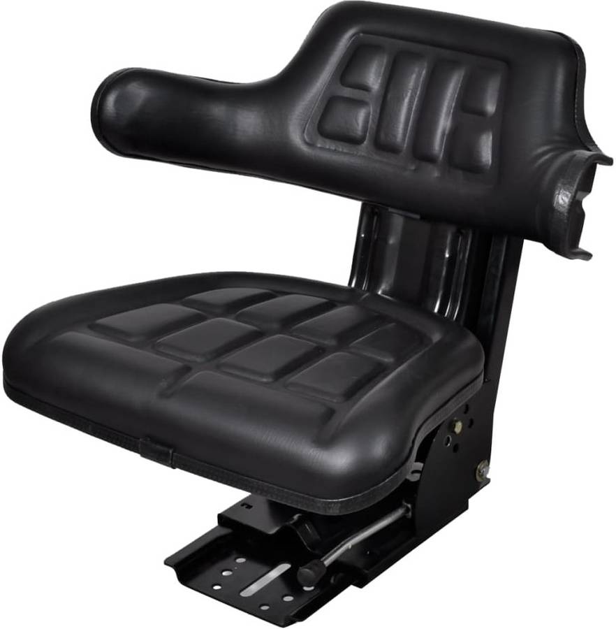 Asiento de Tractor VIDAXL (Negro - Cuero Artificial)