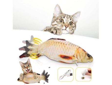 Brinquedos Para Gatos Peixe Elétrico Squirm Fish Brinquedos Interativos Para Gatos Brinquedos Para Gatos Brincar Morder Mastigar Chutar ELKUAIE