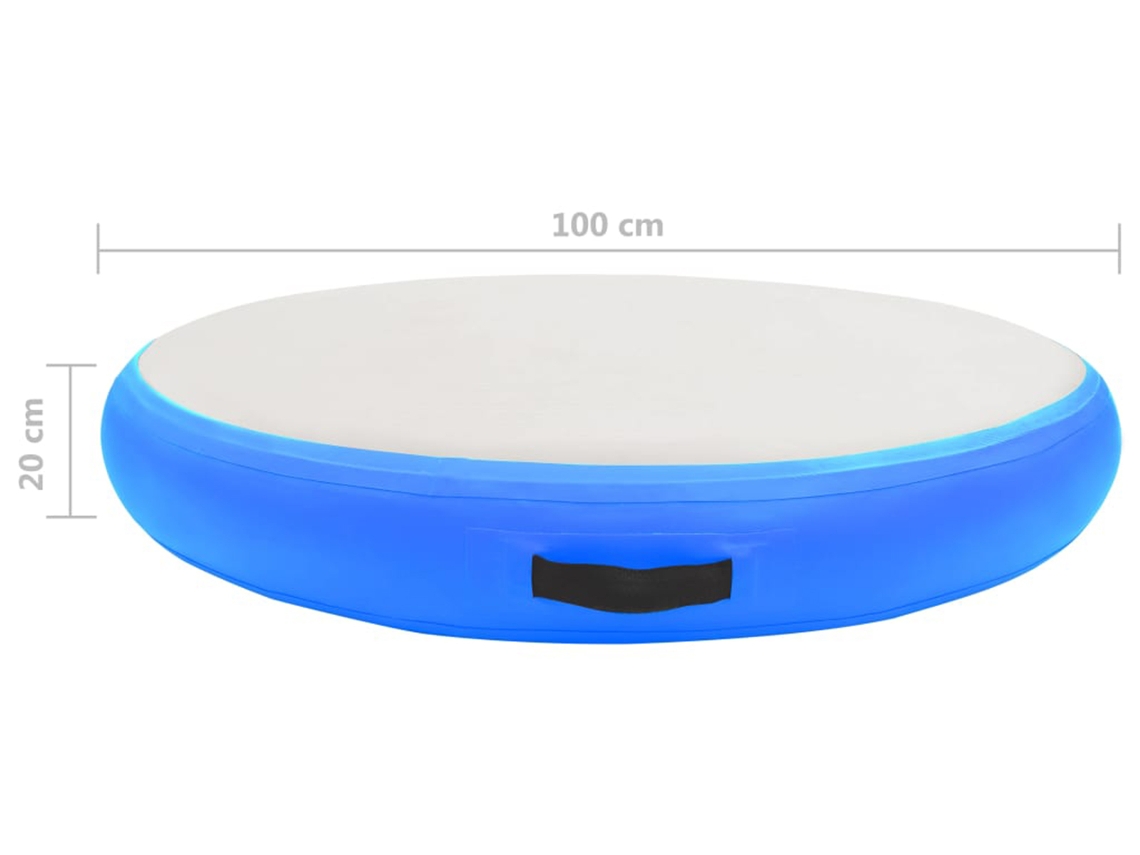 Esterilla inflable de gimnasia y bomba PVC azul 100x100x20 cm