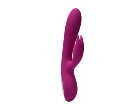 Vibrador de masaje a prueba de agua de doble cabezal de 10 frecuencias para mujeres (rosa roja) VEANXIN