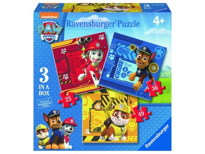 Puzzle Progressivo 3 en 1 RAVENSBURGUER Patrulla Canina (109 Piezas)