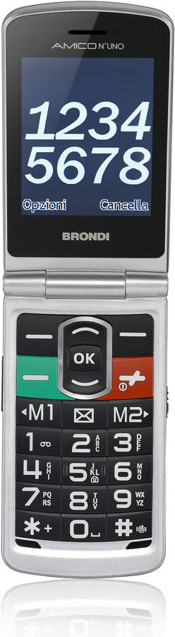 Teléfono móvil BRONDI Amico N°Uno Senior (2'' - 2G - plata)