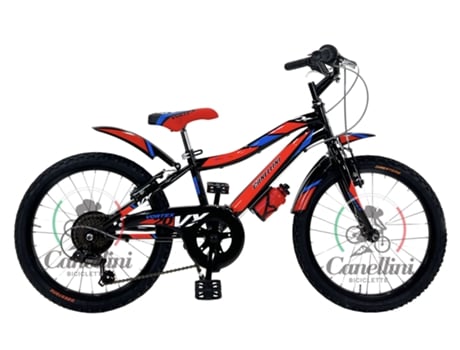 Bicicleta infantil VORTEX 20 - 6 velocidades (Negro/rojo/azul) BICICLETTE CANELLINI