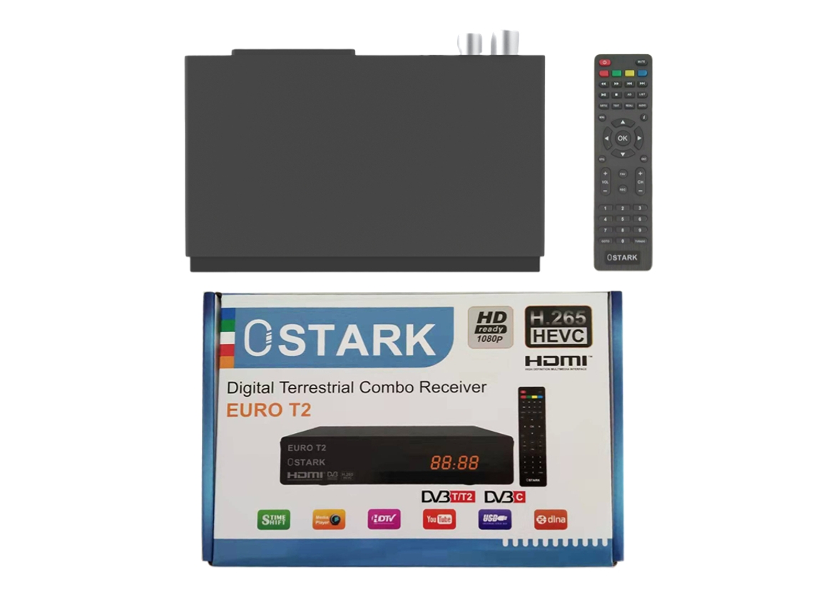 Ostark Euro T2 terrestrial receiver TDT TDT2 FTA DVB-T2 DVB-C H265 HEVC Full  HD